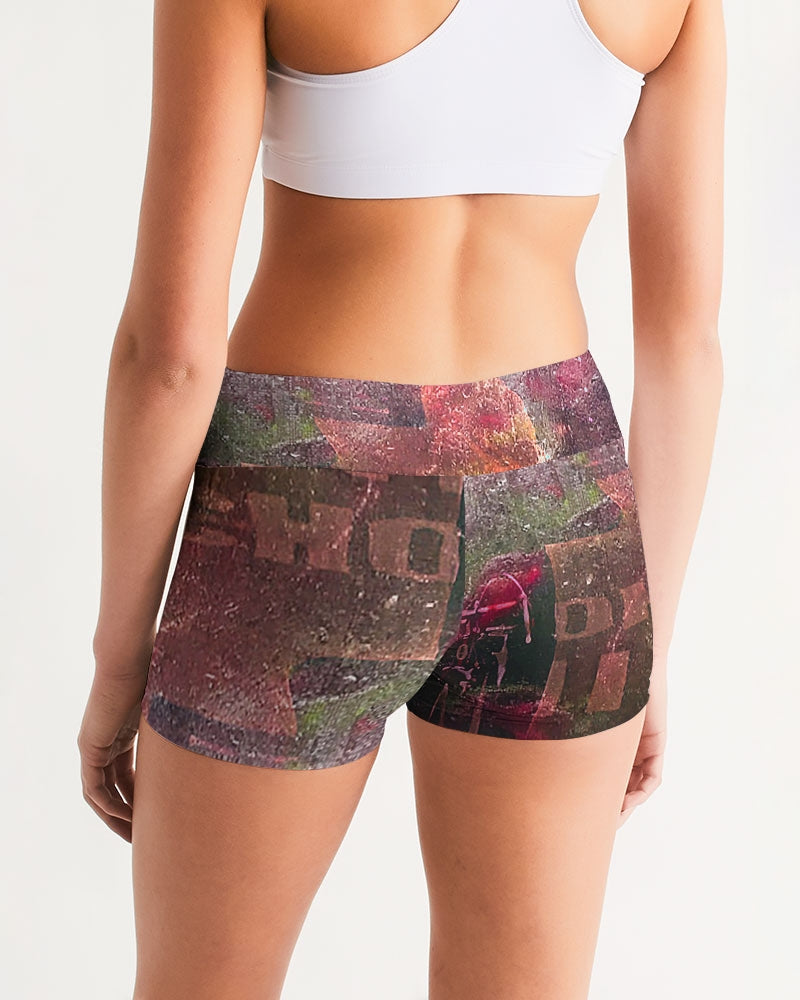 Flowered Bikes Women's Mid-Rise Yoga Shorts
