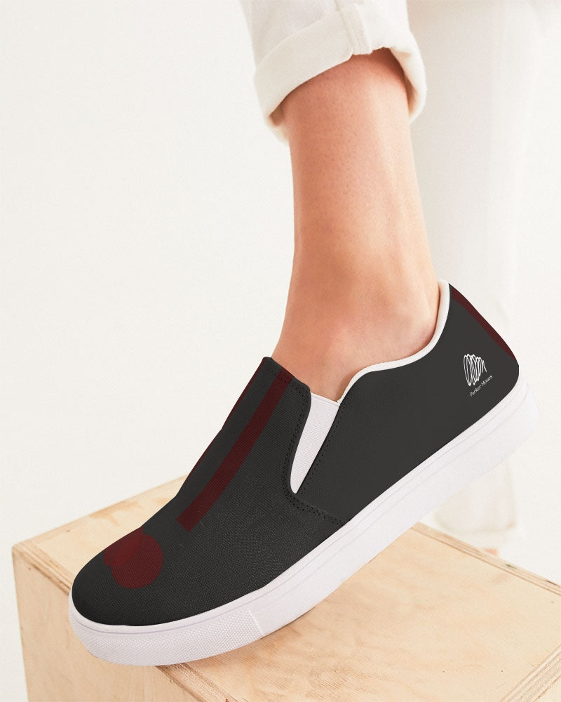 Mud Grey Burg Stripes Women's Slip-On Canvas Shoe