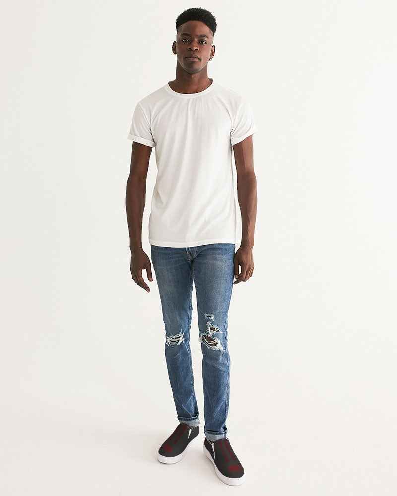 Men's Mud Grey & Burg Stripes Slip-On Canvas Shoe