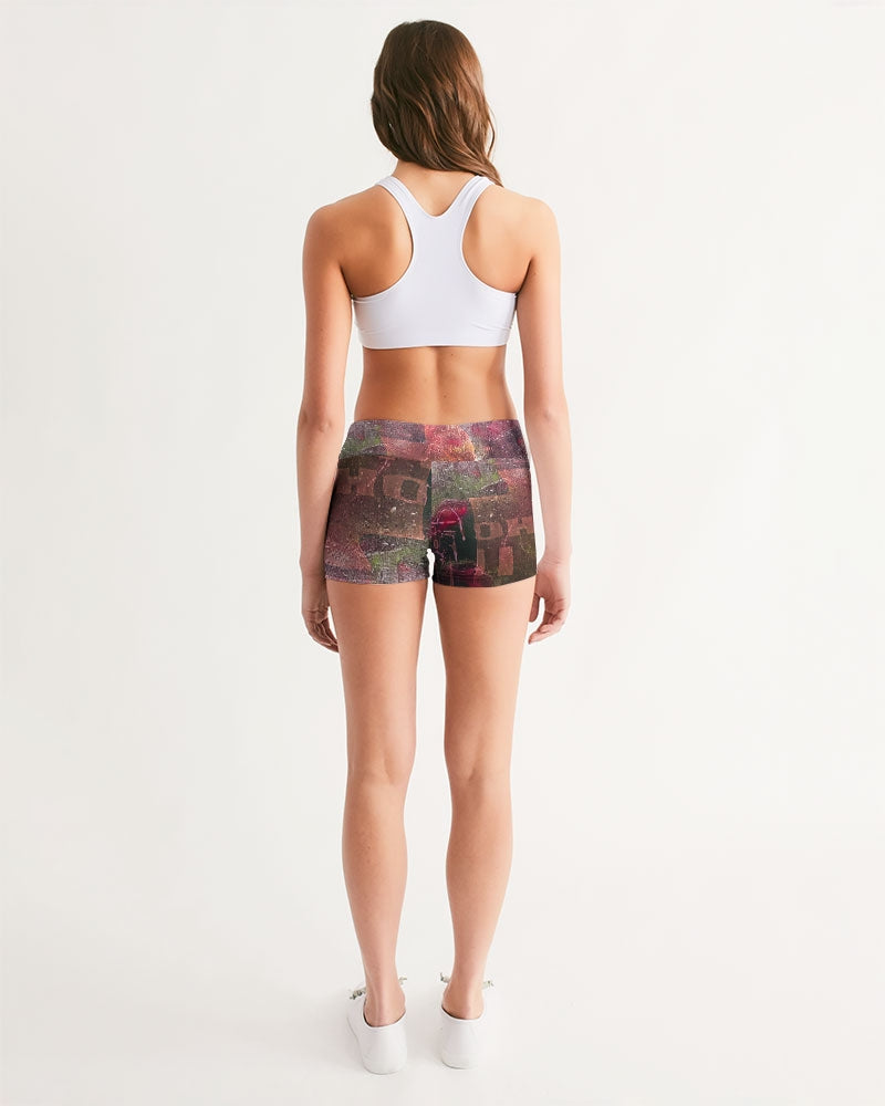 Flowered Bikes Women's Mid-Rise Yoga Shorts
