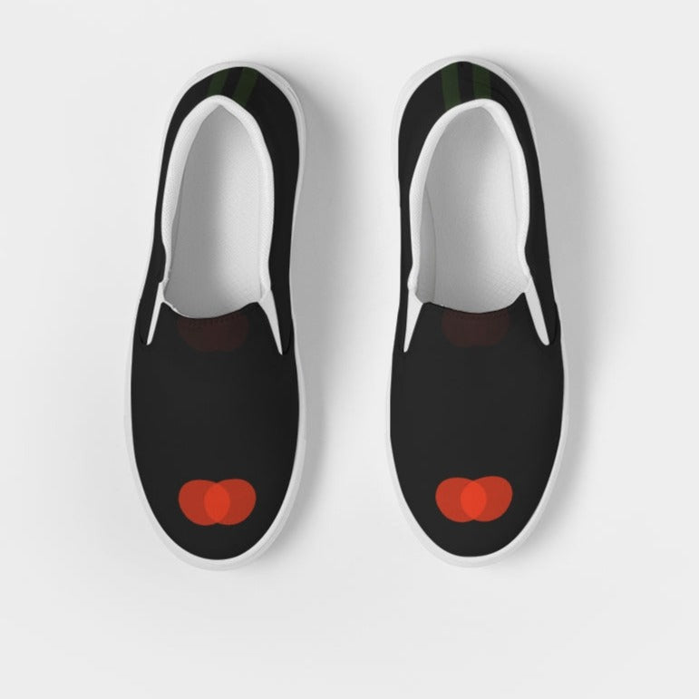 Mens Scarlets with Dark Green Stripes Slip-On Canvas Shoe