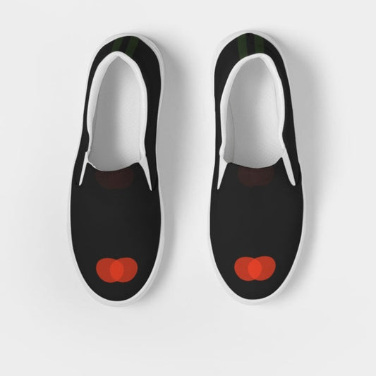 Mens Scarlets with Dark Green Stripes Slip-On Canvas Shoe