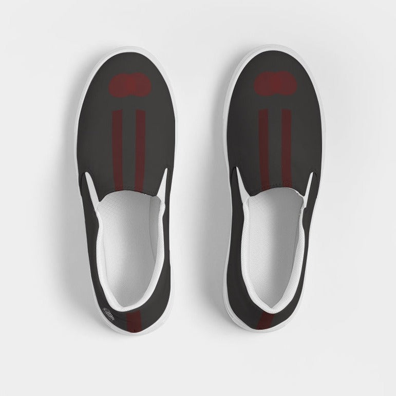 Men's Mud Grey & Burg Stripes Slip-On Canvas Shoe