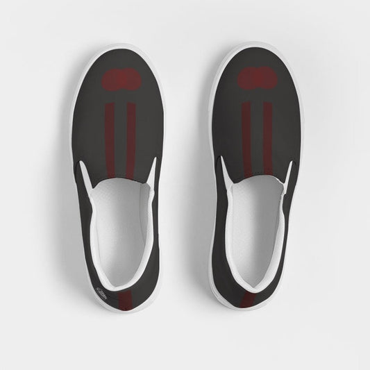 Men's Mud Grey & Burg Stripes Slip-On Canvas Shoe