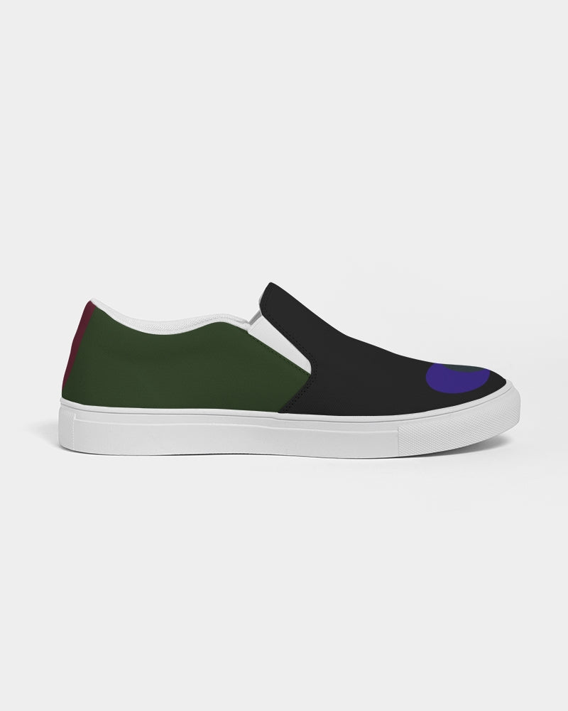 Men's Dark Green & Blue (Green Back) Slip-On Canvas Shoe