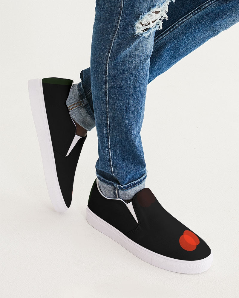 Mens Scarlets with Dark Green Stripes Slip-On Canvas Shoe