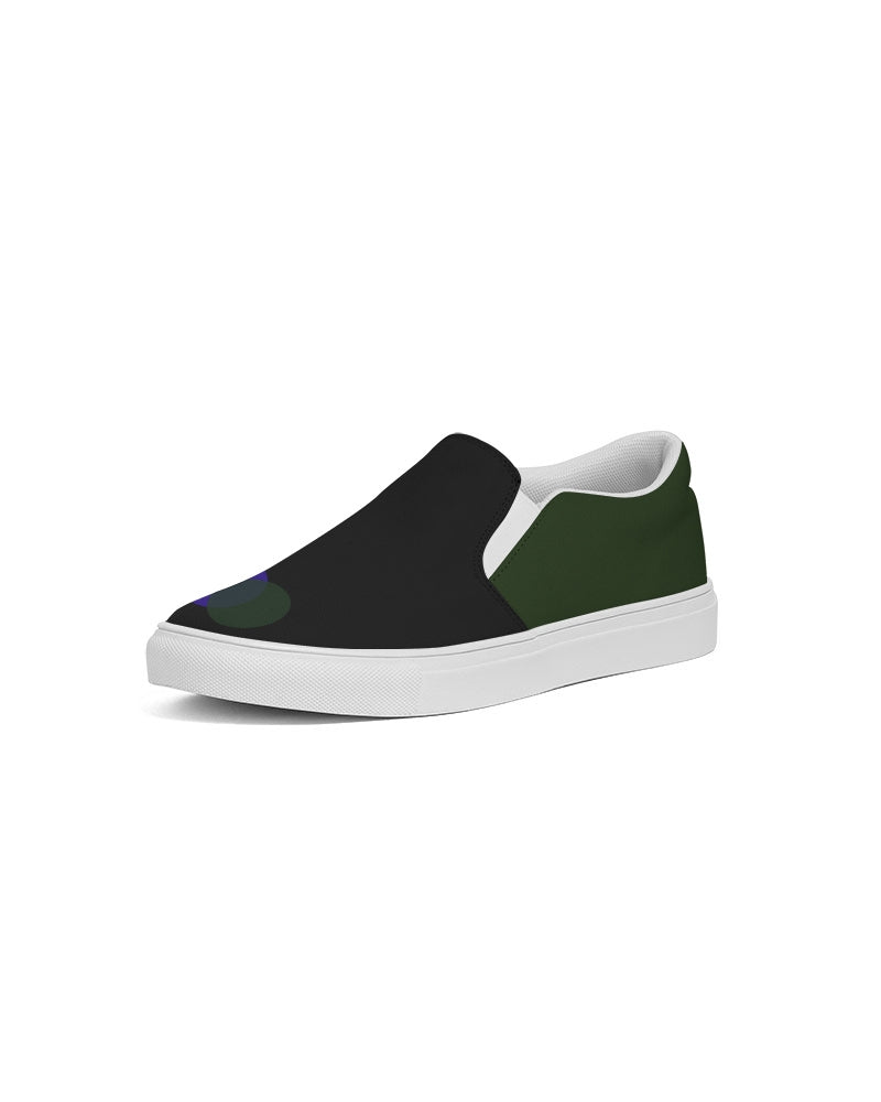 Men's Dark Green & Blue (Green Back) Slip-On Canvas Shoe
