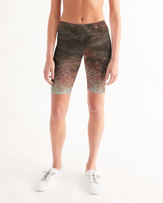 Flowers Circles Women's Mid-Rise Bike Shorts