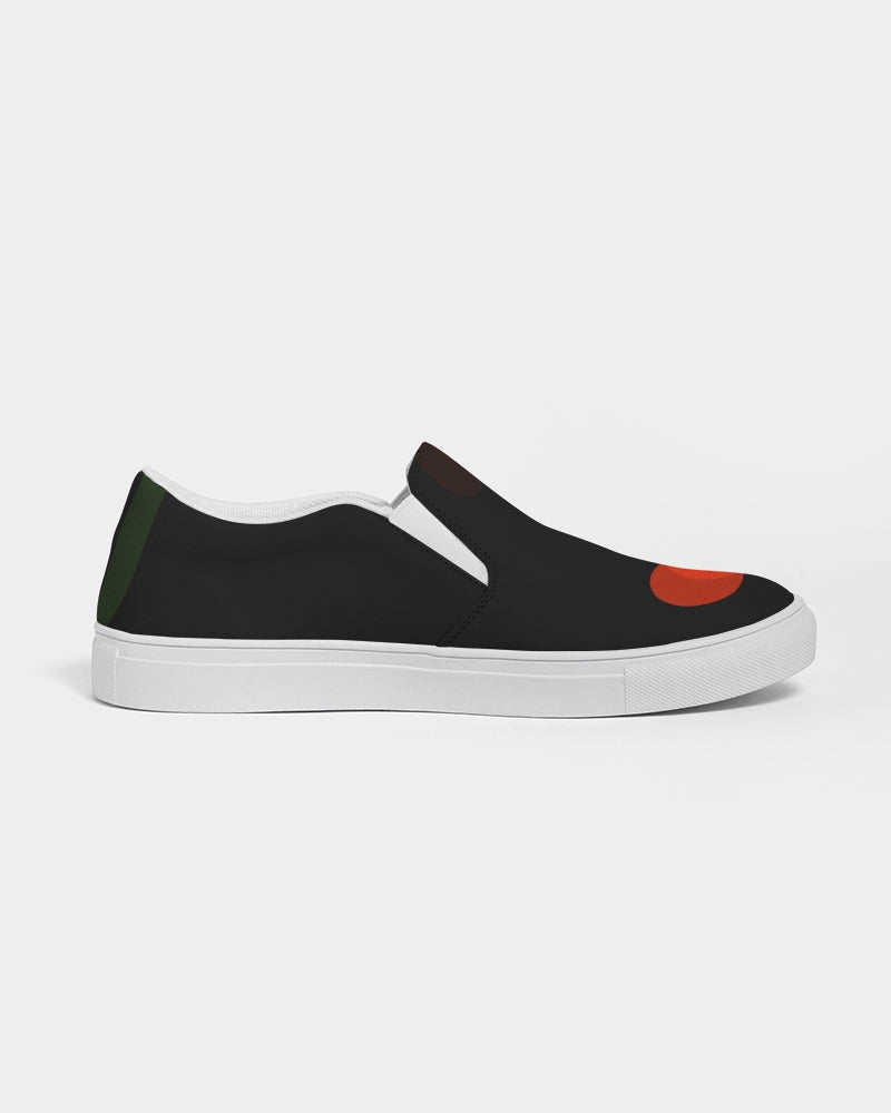 Mens Scarlets with Dark Green Stripes Slip-On Canvas Shoe