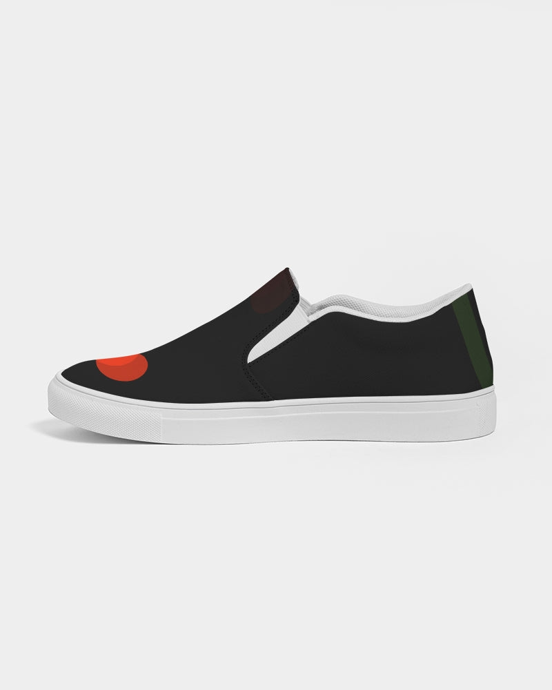 Mens Scarlets with Dark Green Stripes Slip-On Canvas Shoe