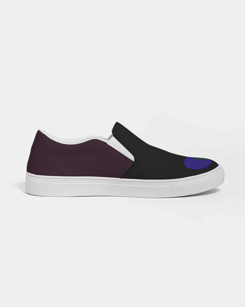 Men's Dark Green & Blue (Burgundy Back) Slip-On Canvas Shoe