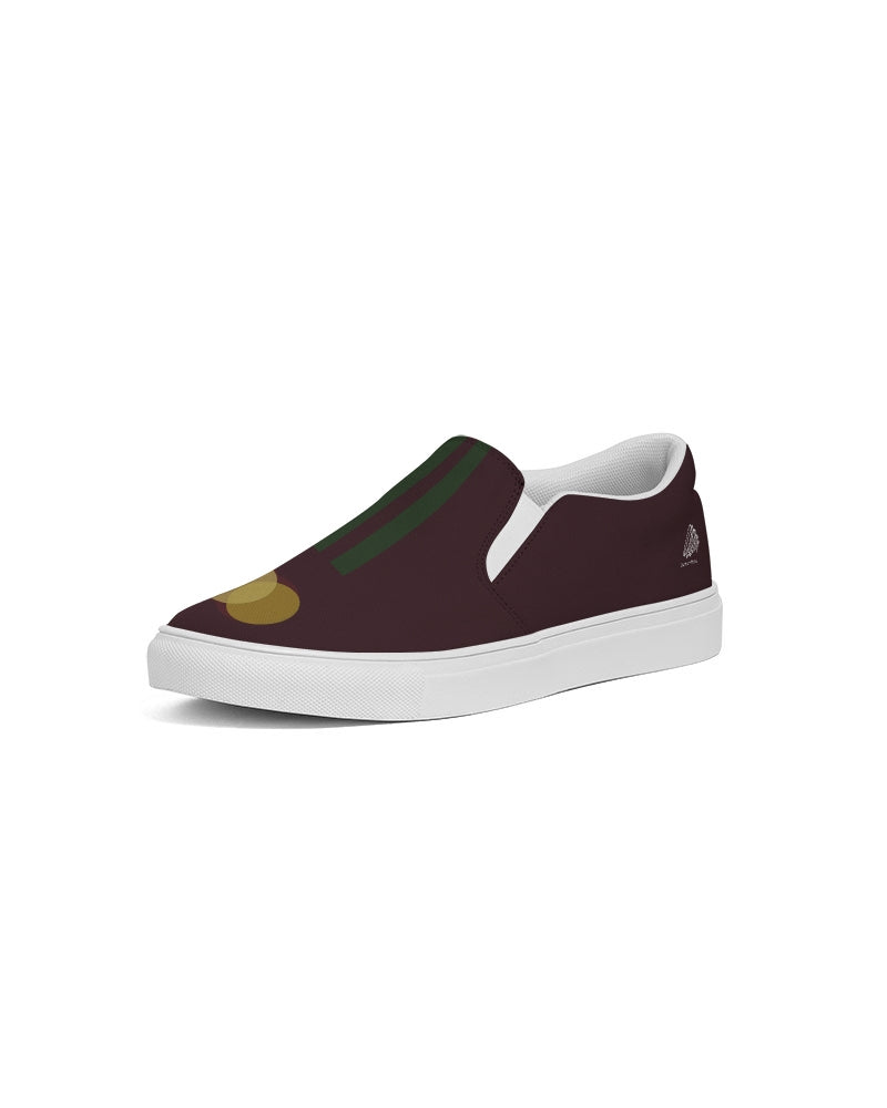 Yellows with Green Stripes Women's Slip-On Canvas Shoe