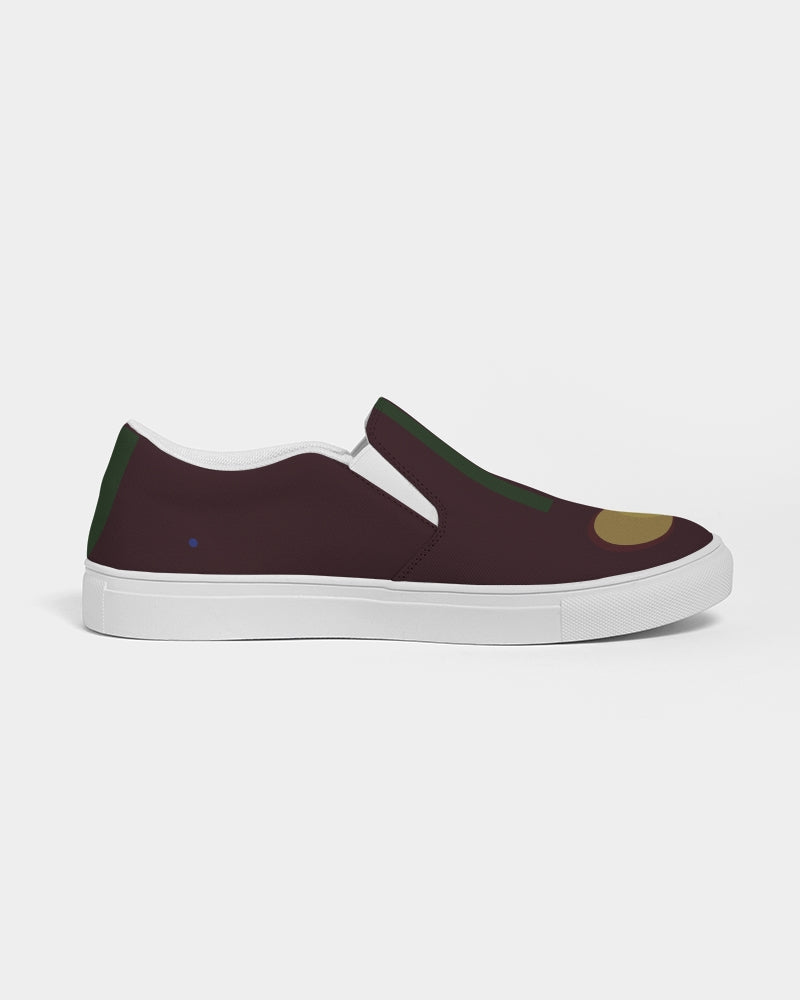 Yellows with Green Stripes Women's Slip-On Canvas Shoe